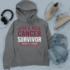 Head & Neck Cancer Survivor Strength Courage Hoodie Cancer Awareness Walks