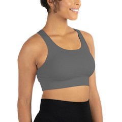NEW Members Mark CHARCOAL Size S L XL XXL Seamless Racerback Athletic Sports Bra
