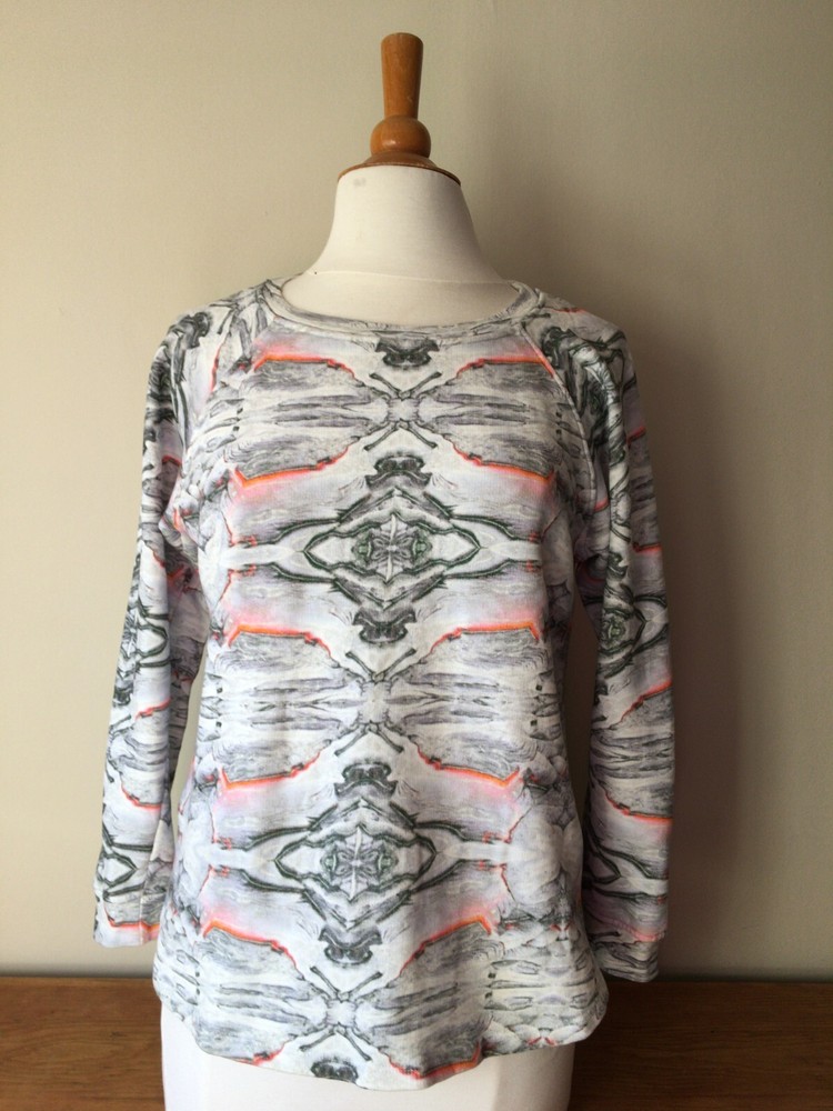 LOT 78 Size Small Grey Multicoloured Kaleidescope Print Sweatshirt