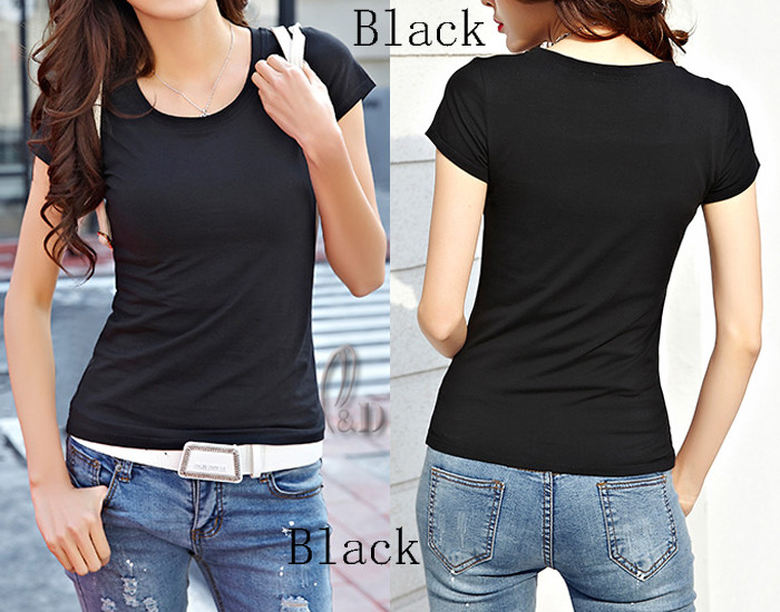 AU SELLER Women’s SZ 8-24 100% Cotton Plain Basic Slim Top Tee T-Shirt T165