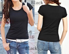 AU SELLER Women’s SZ 8-24 100% Cotton Plain Basic Slim Top Tee T-Shirt T165