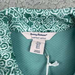 Tommy Bahama Sophie Yoga Jacket Womens Small Green Geometric Mock Neck Interlock