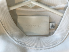 Cursive Coach New York Embroidered Sweatshirt Lace Flower S Bone White Cream Top