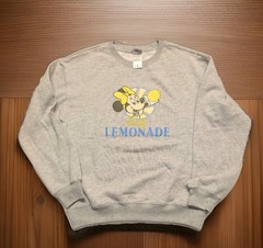 NEW DISNEY MINNIE MOUSE EMBROIDERED SWEATSHIRT LEMONADE TASTY NATURAL SIZE M