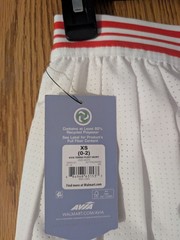 NWT Avia Pleated Tennis Skort White Red Striped Varsity Gym Skirt Shorts M 8 10