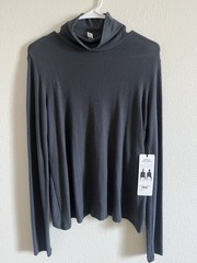 NWT Alo Yoga Embrace Long Sleeve Turtleneck Top Solid Dark Gray Women’s M W3496R