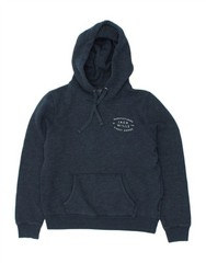 JACK WILLS Womens Graphic Hoodie Jumper UK 14 Large Navy Blue Polyester AY08