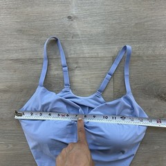 Vitality Balance Athletica Large Blue Moxie Longline Sports Bra Cowl Neckline