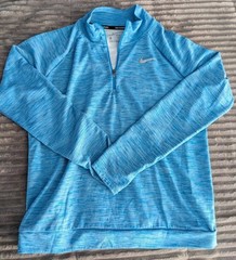 Nike Dri Fit Heathered Sky Blue Track Jogging Pullover