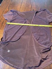 Lululemon Shirt Womens Small Plum Sheer Mesh Scoop Neck Cap Sleeve Athletic Top