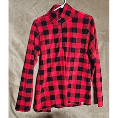 Avalanche Outdoor Supply Co Womens XL Red Black Buffalo Plaid Fleece Quarter Zip