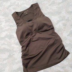 Athleta Tank Top Womens 34B Brown Pullover Padded Sleeveless