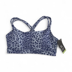 Gap XS Support Wireless Sports Bra Blue Leopard Crossback XS Pullover