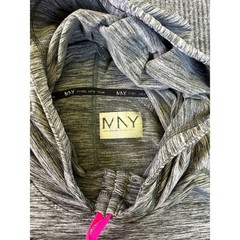 Marc New York Performance Womens Grey Space Dye Pullover Hoodie Thumbholes L