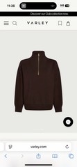 Varley Hawley Half Zip Sweat $150 MSRP Women’s Size Medium Chocolate Walnut