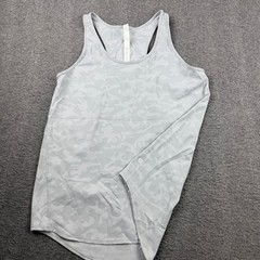 Lululemon Swiftly Relaxed Tank Top Women’s 8 Gray Camo Jacquard Crossover Back
