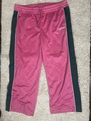 Adidas Pink Wide Leg Track Pants with Green Side Panels Women’s Size 3x