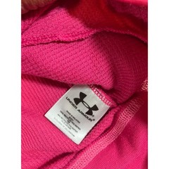 Under Armour Womens Pink Waffle Knit Thermal Hoodie Thumbholes Size L