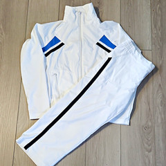 Nike Court Vintage Tennis Tracksuit Set Jacket Pants White Blue Black M L