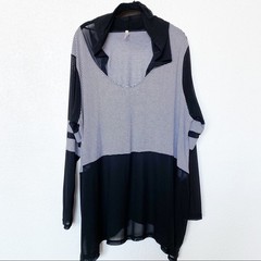 LF Stores Emma & Sam Mesh Stripe Oversized Hoodie Size Small