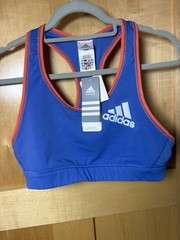 Adidas Sports Bra Womens Large Blue Orange Climalite Racerback NWT Athletic
