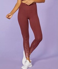 Marika 27″ SHIMMER LEGGING TAWNY PORT OMBRE FOIL, HIGH WAIST, SIZE LARGE NWT!