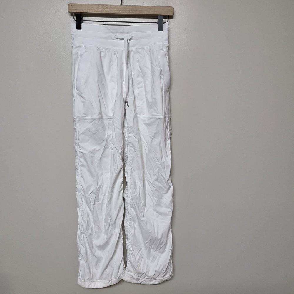 Lululemon Women Dance Studio Mid-Rise Lined Pant Size 4 White Athletic Gym