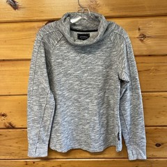 Imported ATIGOUA Womens Gray Essential Cotton Turtleneck Sweater Thumb Hole M