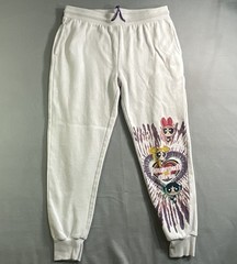 Powerpuff Girls White Fleece Jogger Sweatpants Women’s Large Cartoon Network