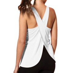 Womens Sports Vest Fitness Exercise Gym Yoga Tank Tops Cross Back Loose T Shirt