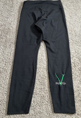 Nike Dri Fit Women’s Black Athletic Yoga Pants Cross Training Invictus Logo Sz M