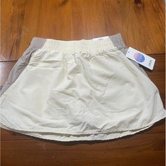 NWT OTOS Womens Cream Grey Color Block 100% Nylon Lightweight Mini Skort Size XL
