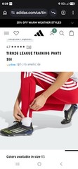 adidas Tiro26 League Women’s Track Pants XS Red/White Pull On Elastic Waist