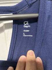 GapFit Dry size Large blue Open Back Cap Sleeve Activewear Breathable Top Shirt