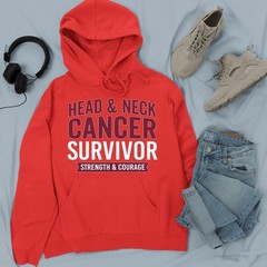 Head & Neck Cancer Survivor Strength Courage Hoodie Cancer Awareness Walks