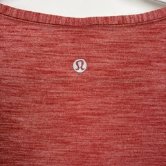 Lululemon V-Neck Cap Sleeve Top Size 8 Heathered Rose Red Pink Activewear