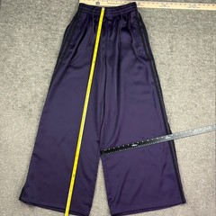 Adidas Track Pants Womens 6 Purple Wide Leg Satin 3 Stripe Originals
