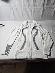 Lululemon Athletica Women’s Jacket Size 6 White with Gray Stripes 15 0000