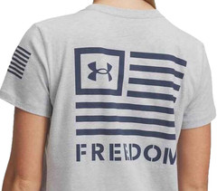 UNDER ARMOUR FREEDOM BANNER SHORT SLEEVE TSHIRT Womens Gray Medium #1370819