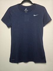 Nike Dri Fit Shirt Womens Small Navy Athletic Tee Training Gym Moisture Wicking