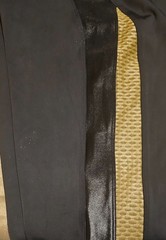 NWT Aqua Athletic Black/Gold Mesh High Rise Leggings Size L