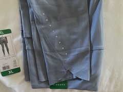 Danskin Ladie’s High Rise Brushed Leggings, No Slip, Side Pockets-XL-Nebula-NWT
