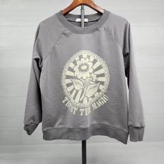 Natural Life Trust The Magic Gray 3/4 Sleeve Sweatshirt Womens Size Large