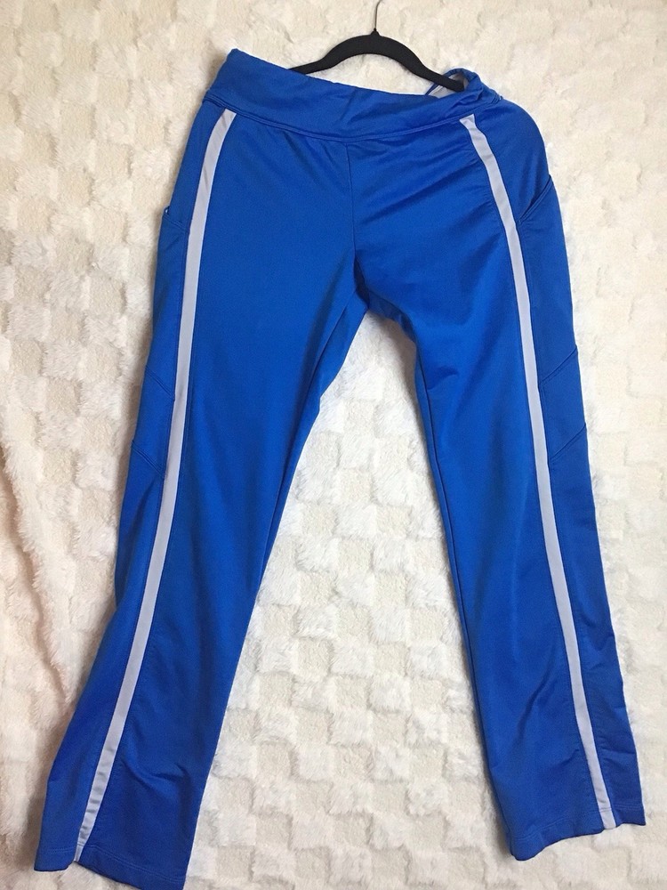 Nike Fitory Womens Size Small Athletic Wide Leg Zipped Blue Pants Outdoor