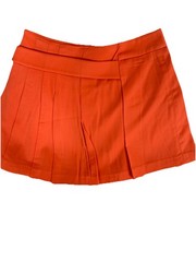 OLIVE DES OLIVE Orange Pleated Skort Zip Short Tennis Golf Women’s Size 2