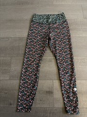 Nike Dri-FIT Floral Print Leggings Women’s Medium Black Pink Blue Athletic Yoga