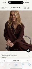 Varley Hawley Half Zip Sweat $150 MSRP Women’s Size Medium Chocolate Walnut