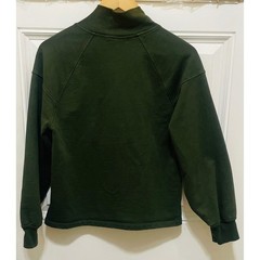 Apiece Apart Half Zip Pullover Sweatshirt Olive Green Mock Neck XS