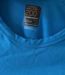 Icebreaker GT 200 Merino Wool Base Layer Shirt Women’s L Blue Long Sleeve