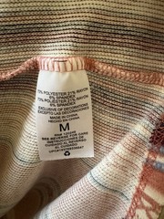 NWT WallFlower Pink Blue White Striped Aztec Hooded Pocket Hoodie Poly Blend M